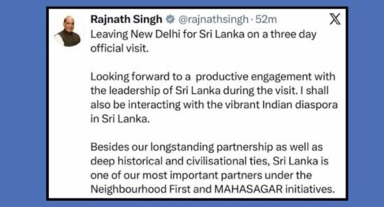 Rajnath Singh Seeks Stronger India-Lanka Ties